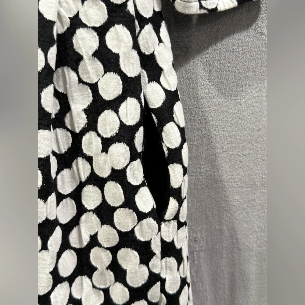 Betsy Johnson Black White Polka Dot 3/4 Sleeve Above Knee Dress Pockets Size 10 - Picture 10 of 13